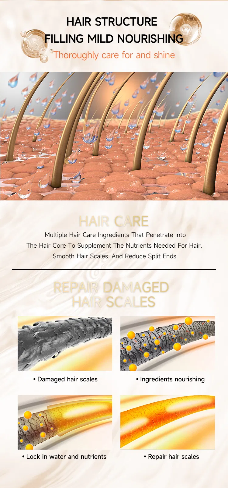 Colourway Hair Care Keratin Shampoo Volumizing Hydrating Fluffy Nourishing Repair Scalp OEM