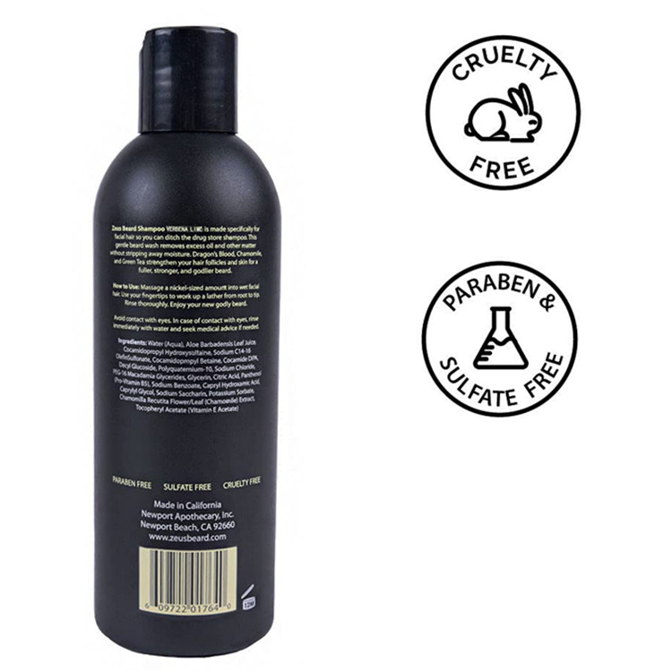 Natural Ingredients Softening Hydrating Skin Beard Shampoo and Wash for Men