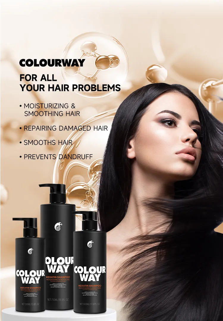 Colourway Hair Care Keratin Shampoo Volumizing Hydrating Fluffy Nourishing Repair Scalp OEM