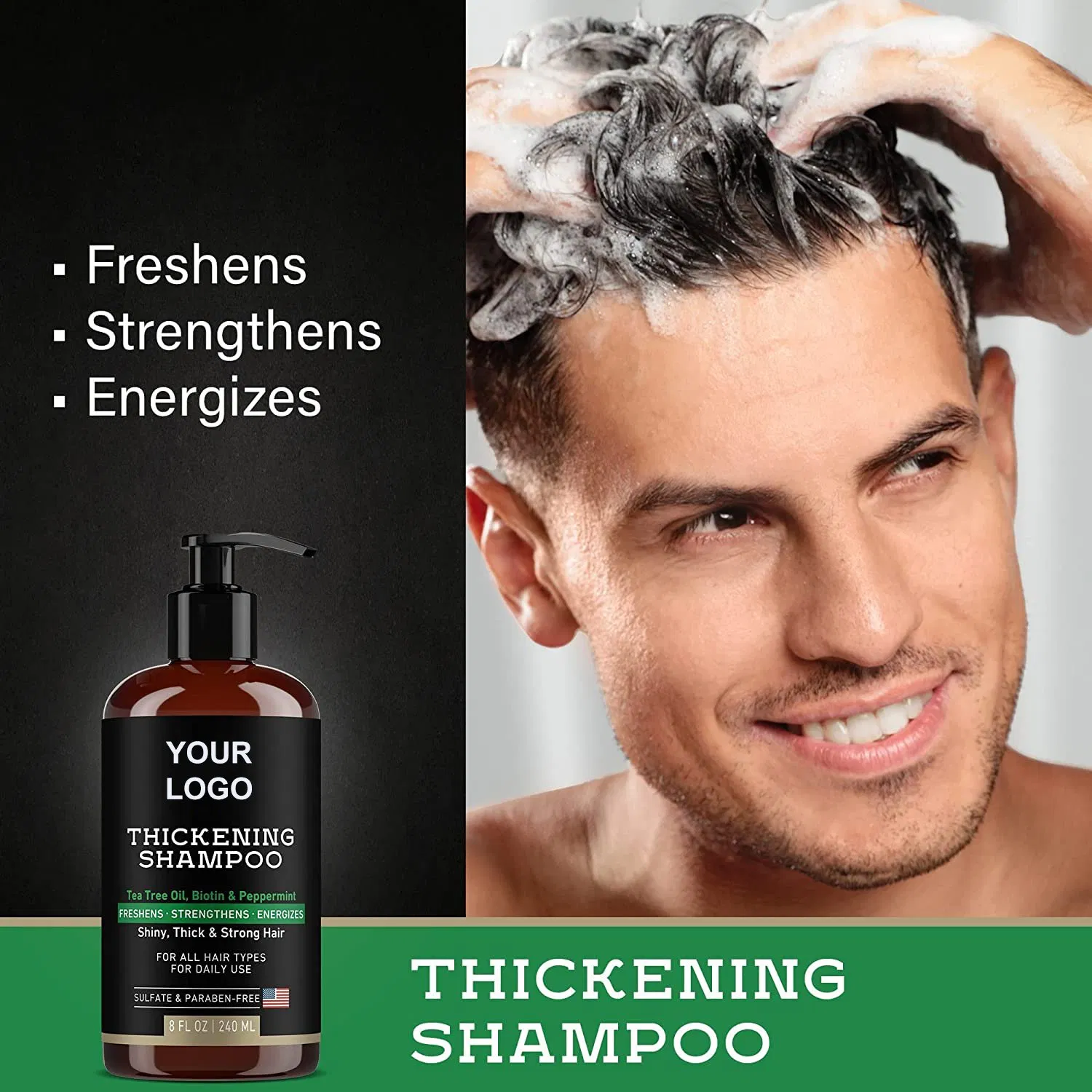 Beauty Cosmetics Hair Care Deep Cleaning Thickening Revitalizing Men's Conditioner and Shampoo