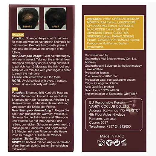 Customize Private Label Jabon Tgin Shampoo
