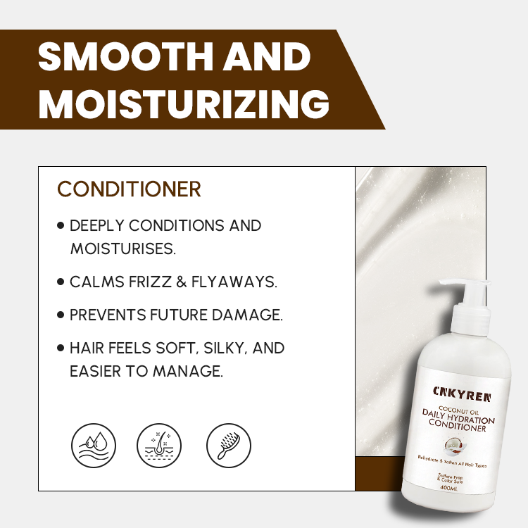Keratin Organic Coconut Oil Hair Care Set Shampoo Conditioner Moisturizing Gel Anti Dandruff for Damaged Hair Repair