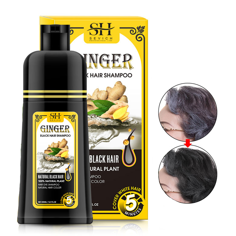 Herbal Plant Hair Color Ammonia Free Fast Natural Black Hair Dye Shampoo