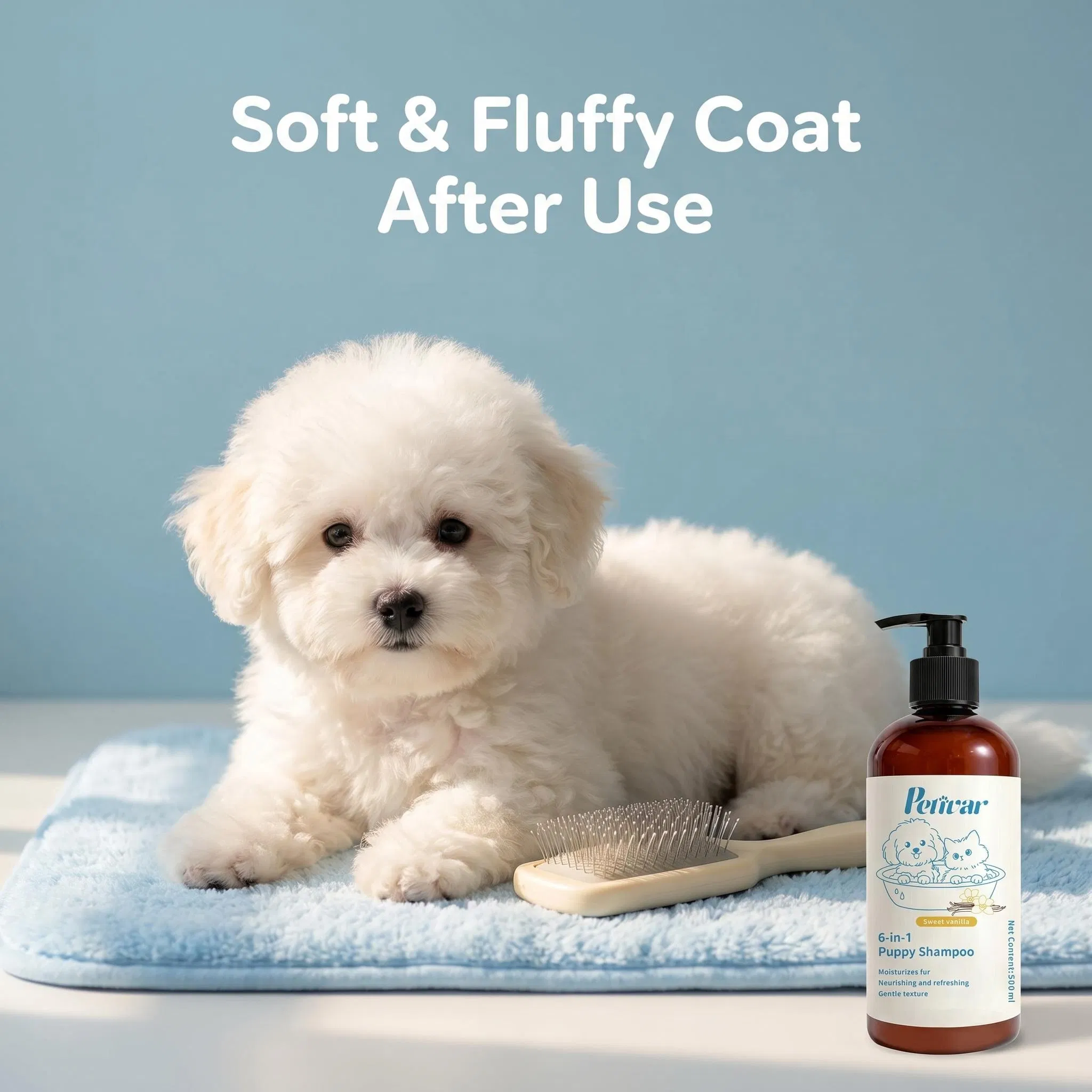 Professional Manufacturer OEM ODM Natural 6-in-1 Puppy Shampoo, Deep Cleaning &amp; Odor Eliminating Formula for Dogs, Private Label Available