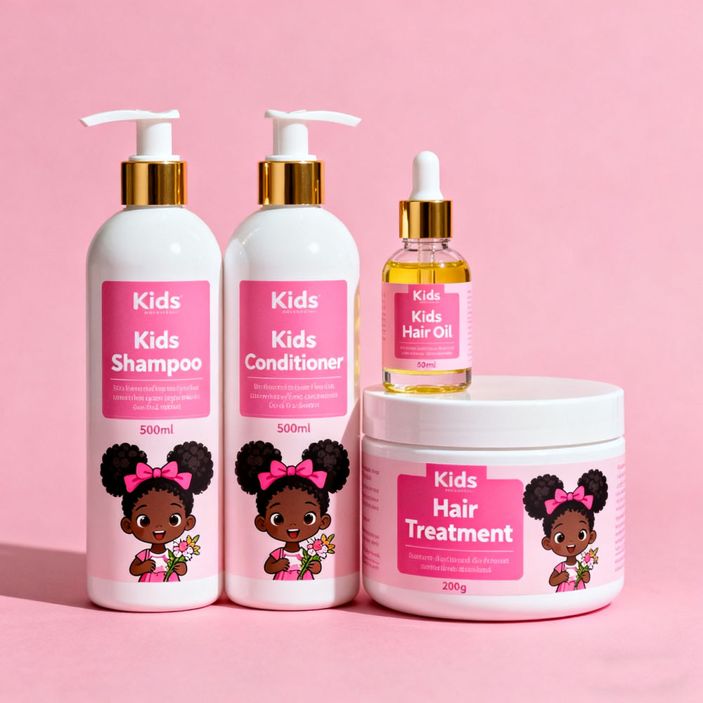 Kids Shine Curly Care Shampoo Conditioner Curl Defining Butter Cream Hair Growth Oil Tear-Free Formula