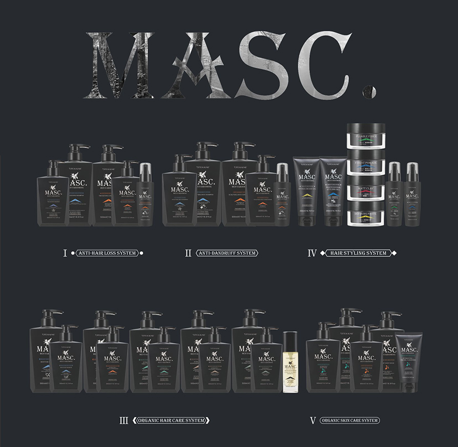 Refreshing and oil controlled shampoo and conditioner set series for men