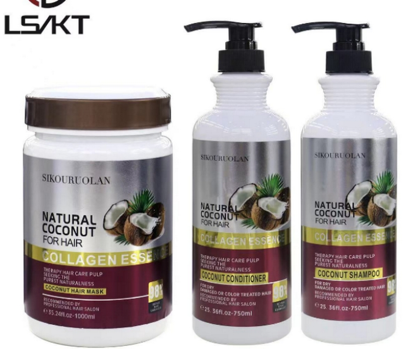 Custom Best Quality Keratin Argan Castor Oil Coconut Oil Color Treated Hair Shampoo Sulfate Paraben Free Shampoo Conditioner Set