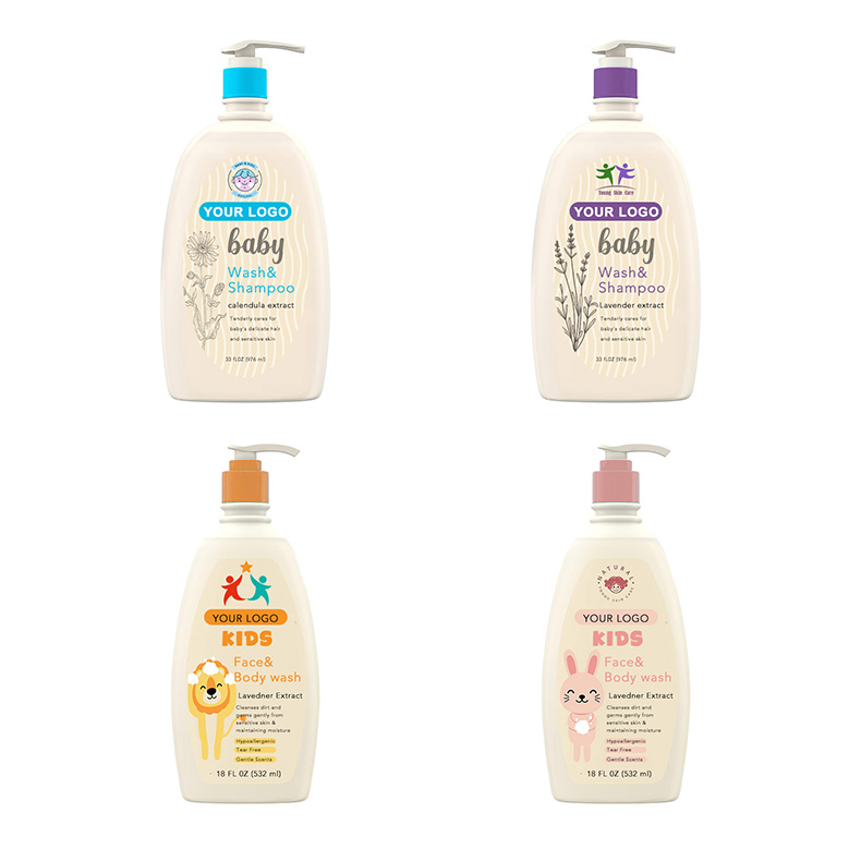Custom Logo Baby Daily Moisturizing 2-in-1 Wash and Shampoo Gently Cleanses Baby's Sensitive Skin &amp; Scalp