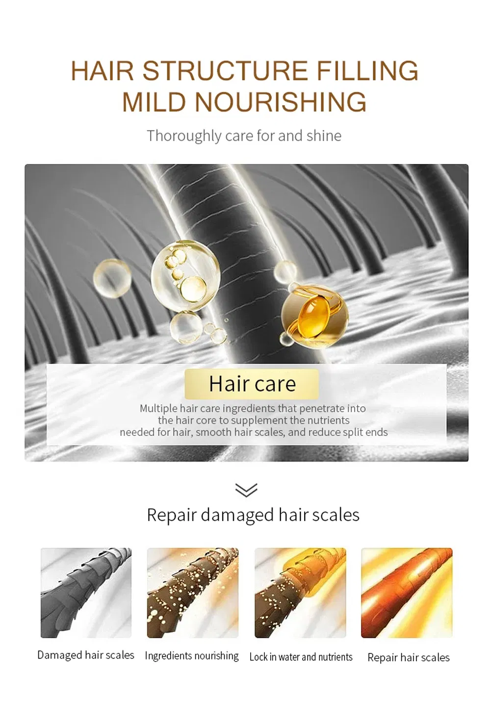 Sulfate Free for Strengthen Weak Hair Shampoo Remove Dandruff and Relieve Itching