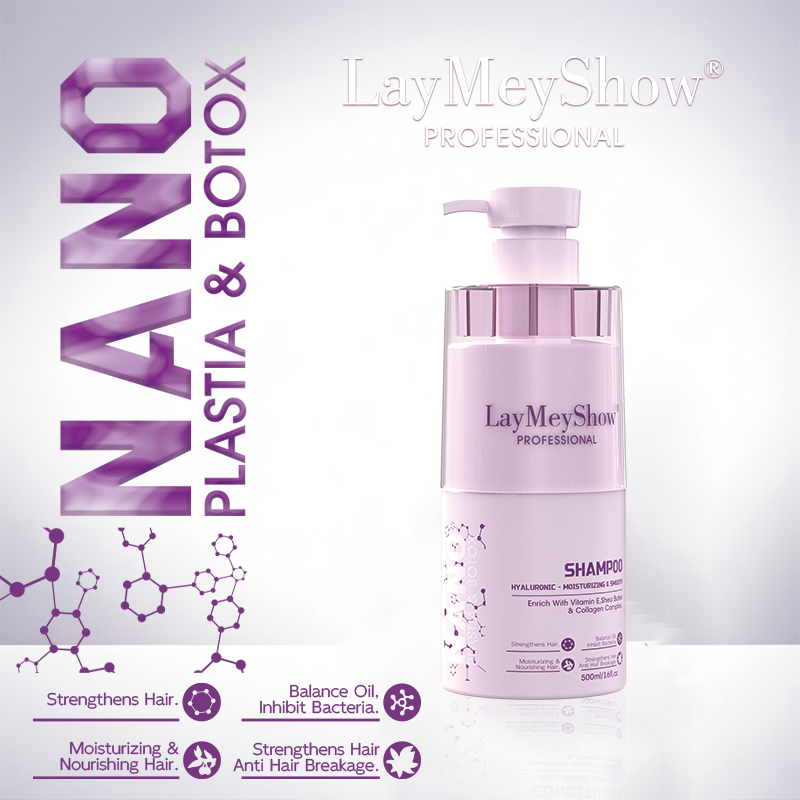 Hot Sell Pink Nanoplastia &amp; Botox Shampoo Kit 500 ml Strengthens Moisturizing Smoothing Hair Luxury Hair Care Sets