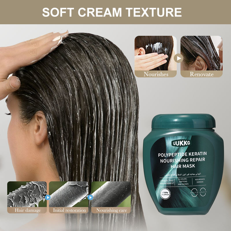 UUKKG Custom Wholesale Polypeptide Keratin Anti-Hair Loss Color Lock Nourish Shampoo Nourishing Repair Hair Mask Hair Wash Set
