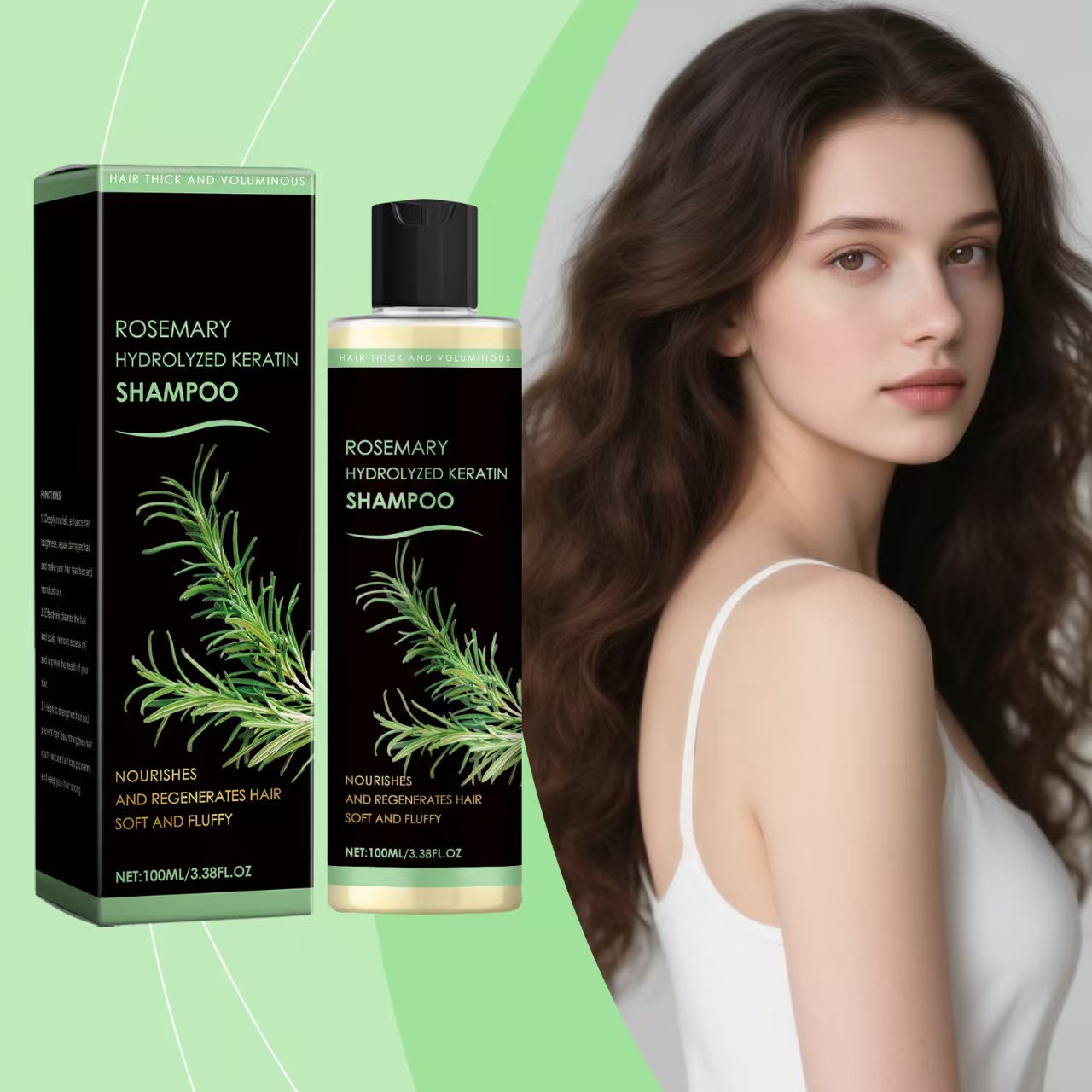 Rosemary Shampoo Daily Cleansing Scalp Moisturizing Hair Nourishing Natural Shine Smooth Hydrating Shampoo