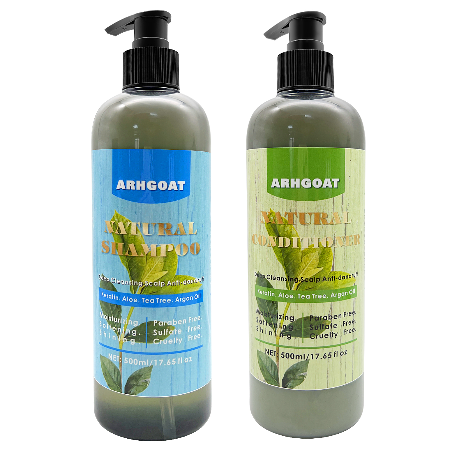 ARHGOAT Organic Natural Hair Care Product Nourishing Shampoo and Conditioner Set Private Label Tea Tree Hair Shampoo