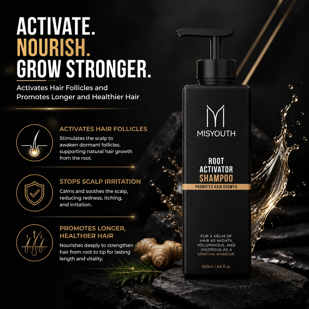 Anti Hair Loss Strengthen Hair Thick Voluminous Smooth Strong Repair Hair Care Shampoo