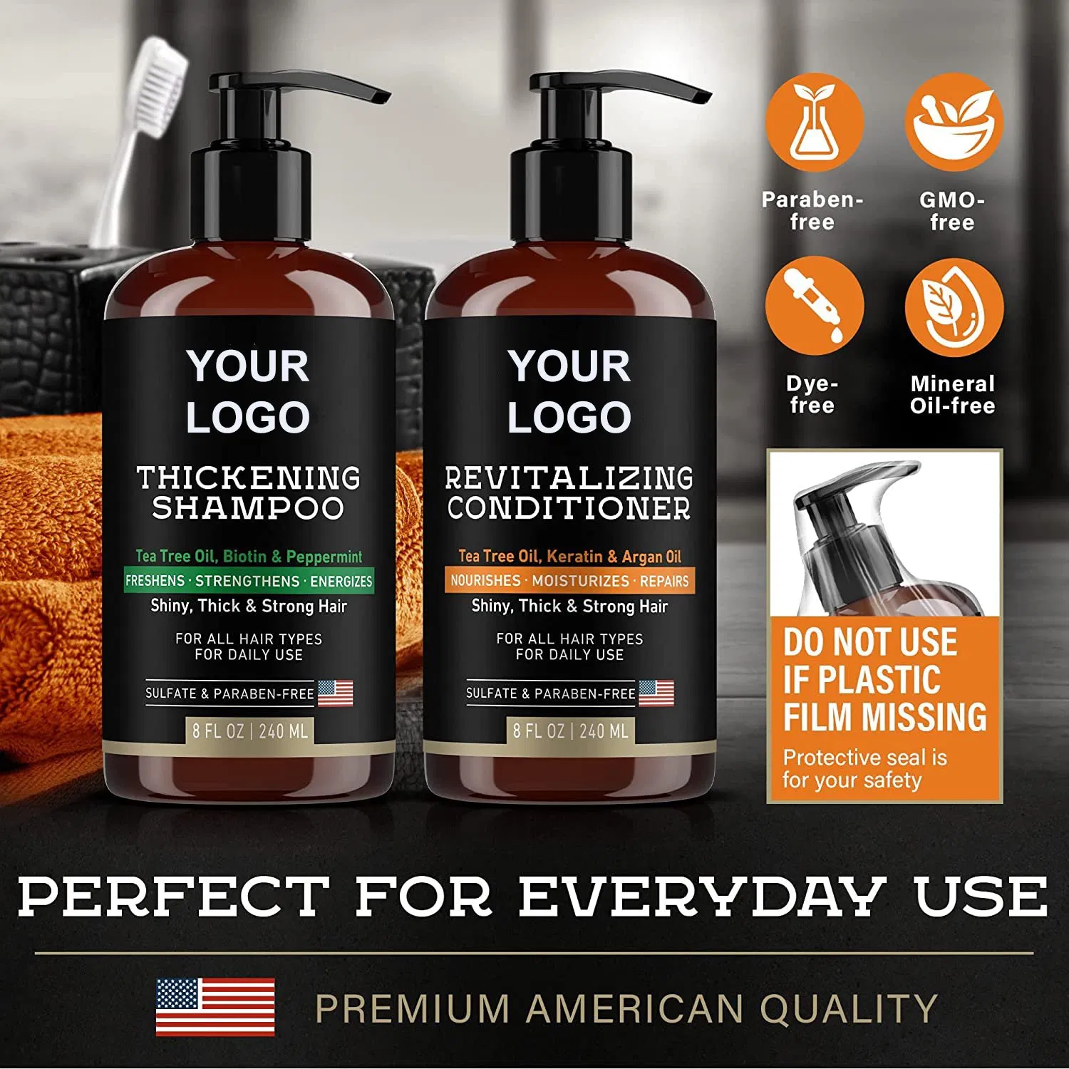 Beauty Cosmetics Hair Care Deep Cleaning Thickening Revitalizing Men's Conditioner and Shampoo