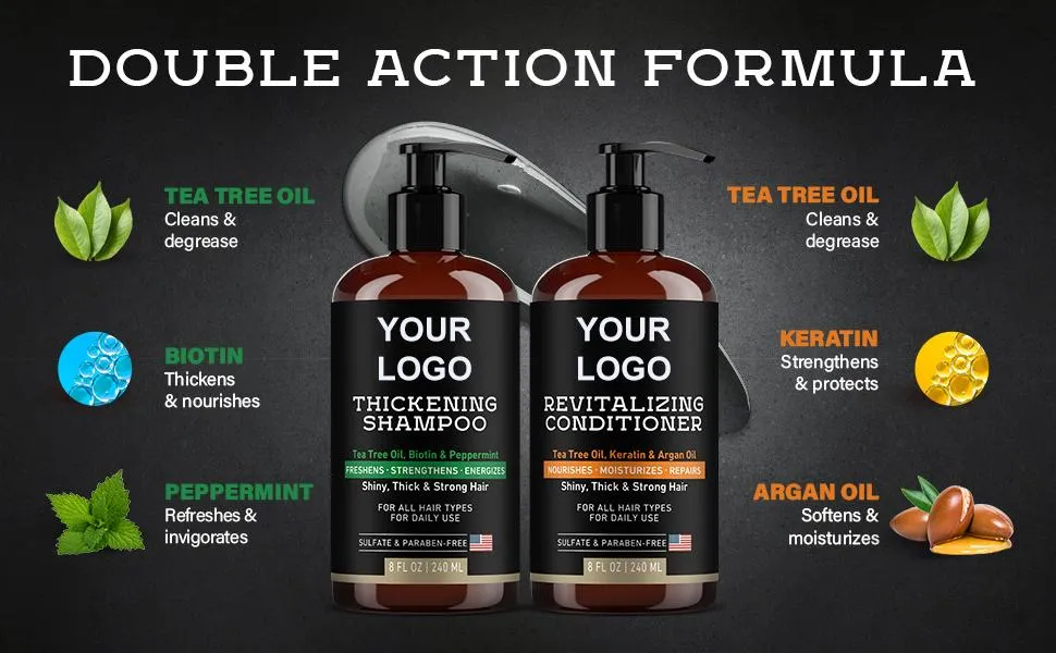 Beauty Cosmetics Hair Care Deep Cleaning Thickening Revitalizing Men's Conditioner and Shampoo