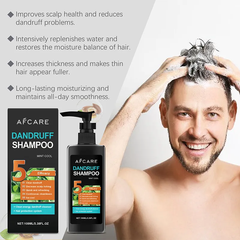 Men's Anti-Dandruff Shampoo Scalp Care & Hair Strength Gel Refreshing Mint