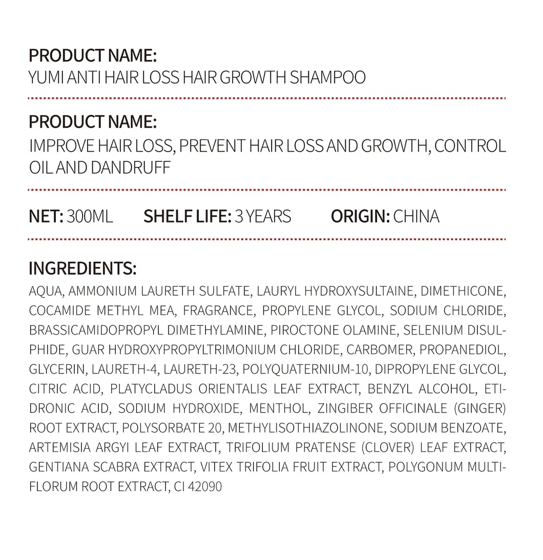 Ginger Anti Hair Loss Hair Growth Shampoo