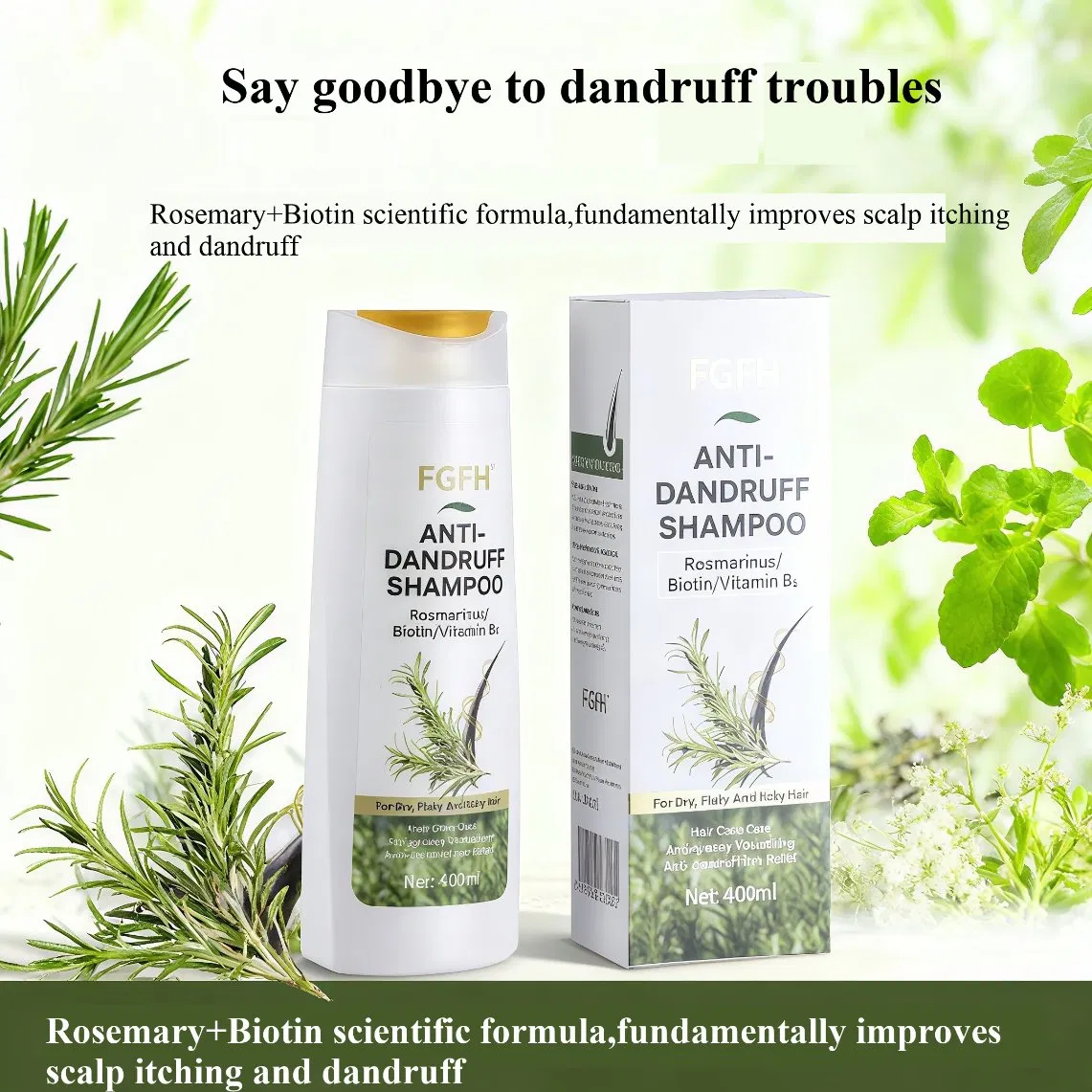 High Efficiency Anti-Dandruff Biotin Vitamin B5 Dry Hair Shampoo