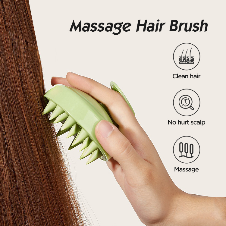 Free Sample OEM Soft Silicone Head Scalp Massager Shampoo Scrubber Hair Wash Scalp Brush For Dandruff