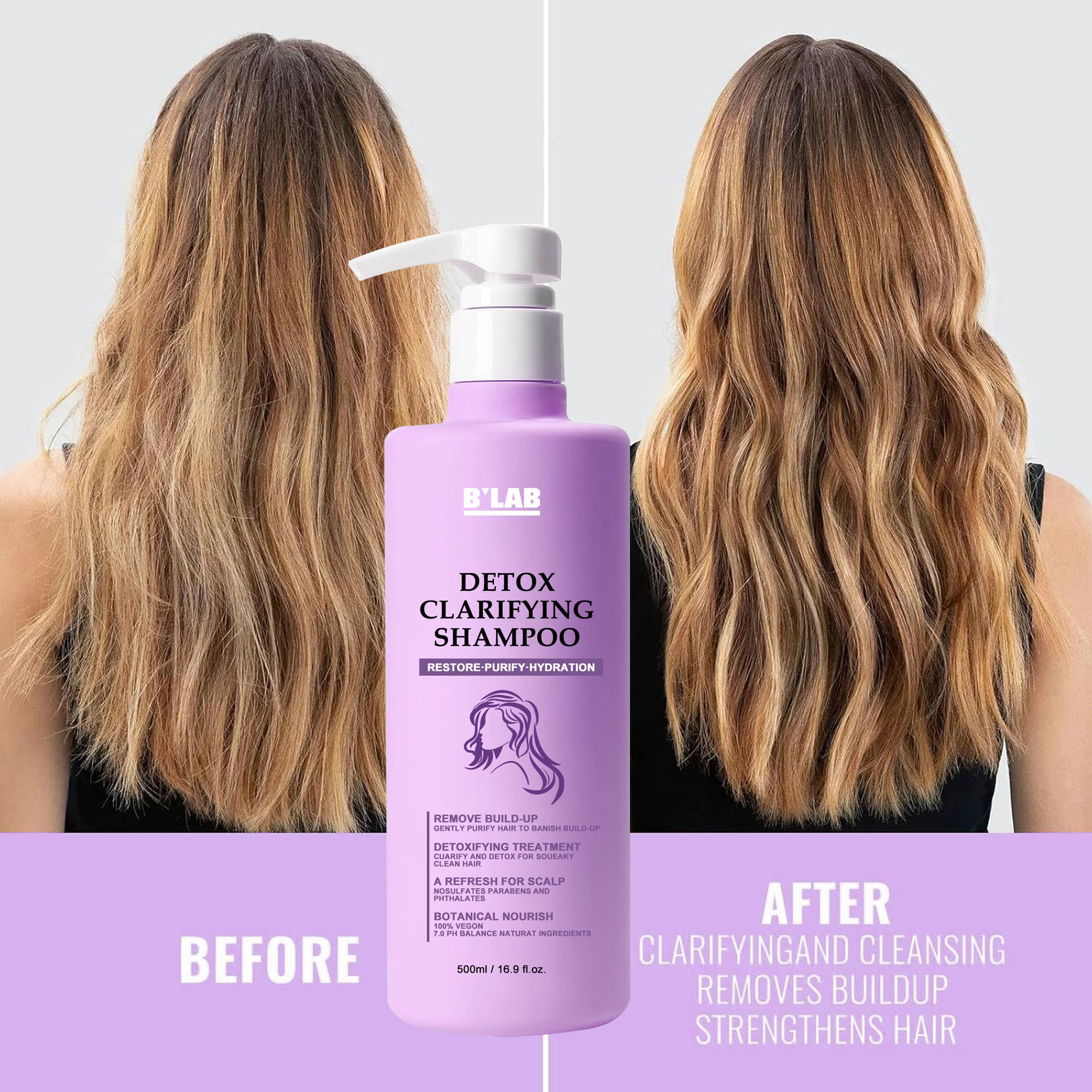 New Arrivals Hair Care Deep Cleansing Scalp Detox Shampoo for Damaged Colored Hair Sulfate Free Purifying Chelating Shampoo