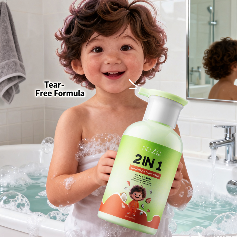 Natural Coconut Oil Baby Shampoo and Body Wash Organic Gentle Cleansing Moisturizing Baby Skin Hair Care 2 in 1 Baby Shower Gel