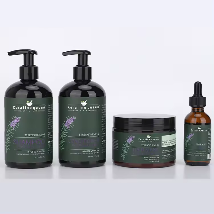 Wholesale Natural Hair Growth Organic Rosemary Mint Hair Shampoo Conditioner Mask and Serum Rosemary Hair Care Set