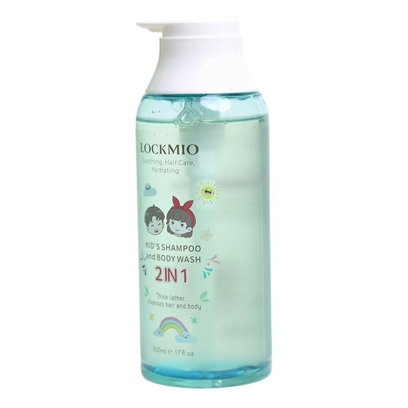 LOCKMIO Kid's Shampoo & Body Wash 2-in-1 500ml Coconut Oil Infused Cleansing Moisturizing Soothing Hair Care