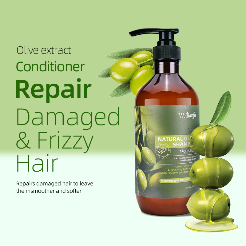 Cosmetic Olive Oil Hair Shampoo and Conditioner Set Oil Control Smoothing and Volumizing Formula for Healthy Hair