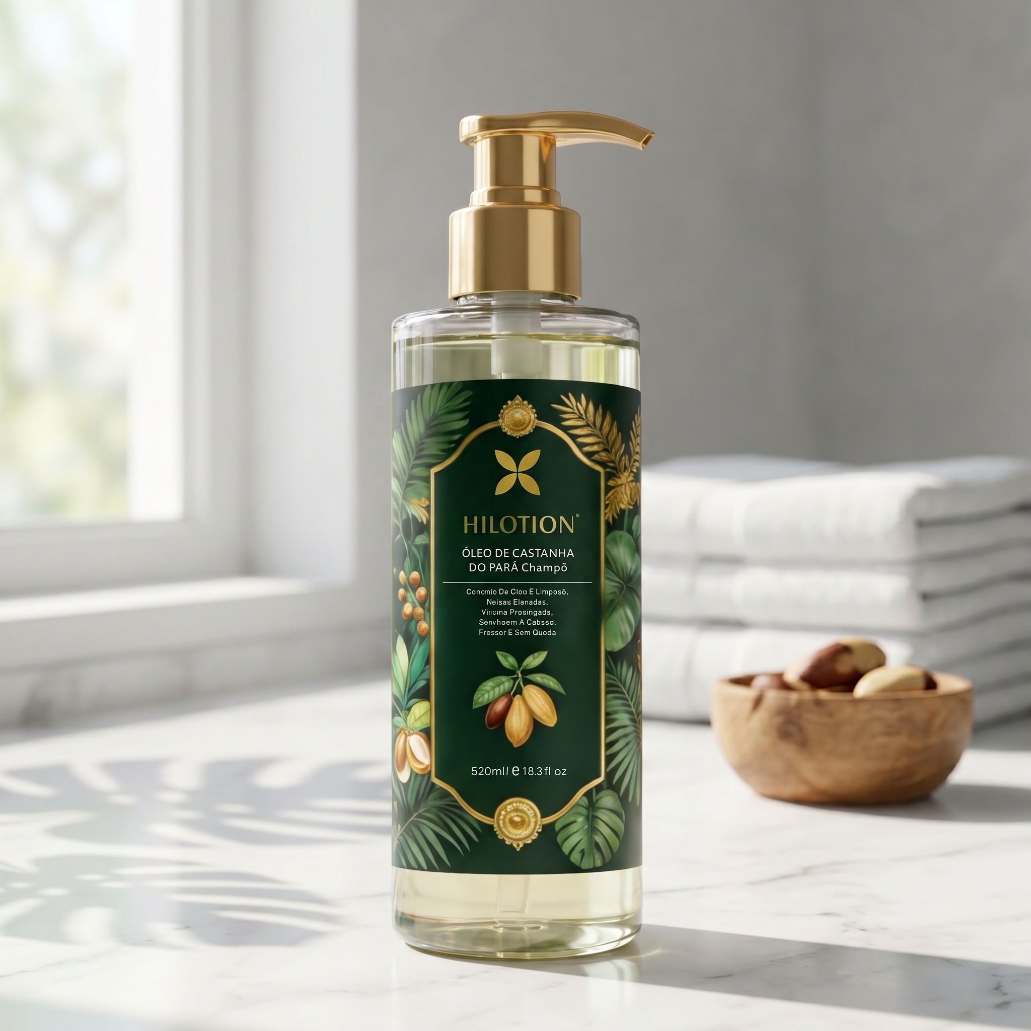 Hilotion Professional Brazilian Nuts Hair Moisturizing Keratin Shampoo with Macadamia, Argan Oil to Rebuild the Hair Cuticle