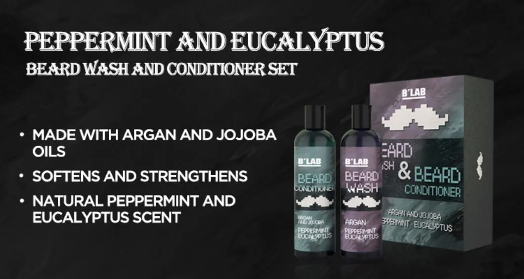 Beauty Men Beard Care Moisturizing Beard Wash Shampoo and Conditioner