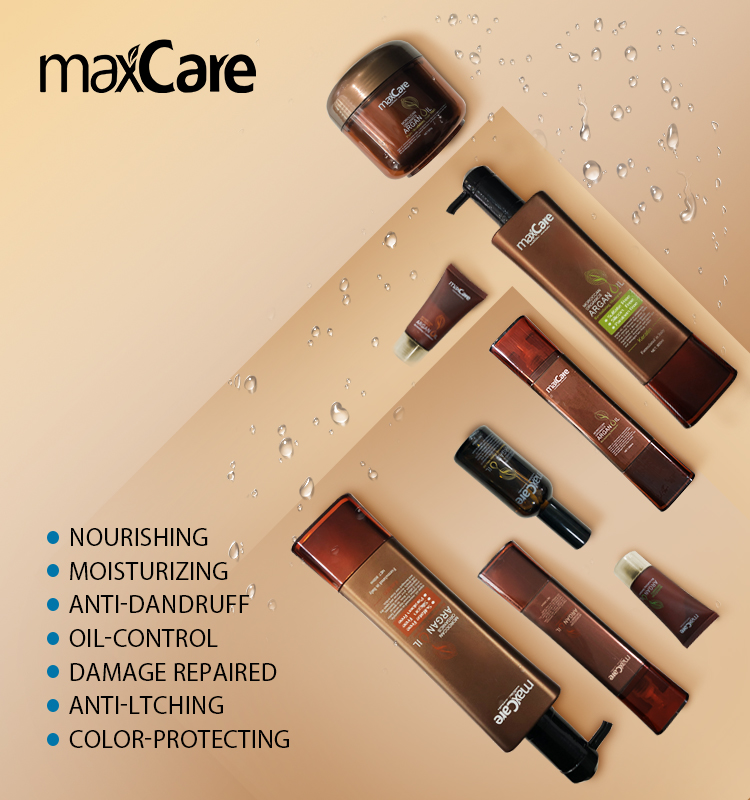 OEM Maxcare Custom Luxury Private Label Set Sulphate-Free Natural Argan Oil Shampoo Conditioner Organic Nourishing Fluffy