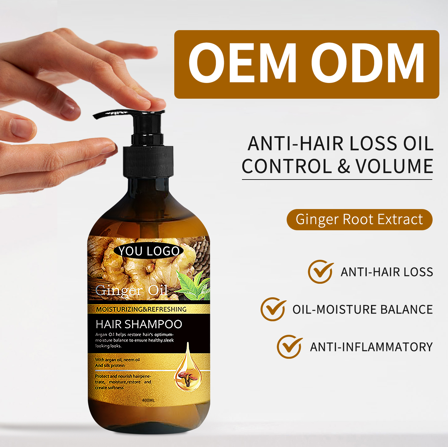 Organic Ginger Extract Shampoo Deep Cleansing &amp; Scalp Care