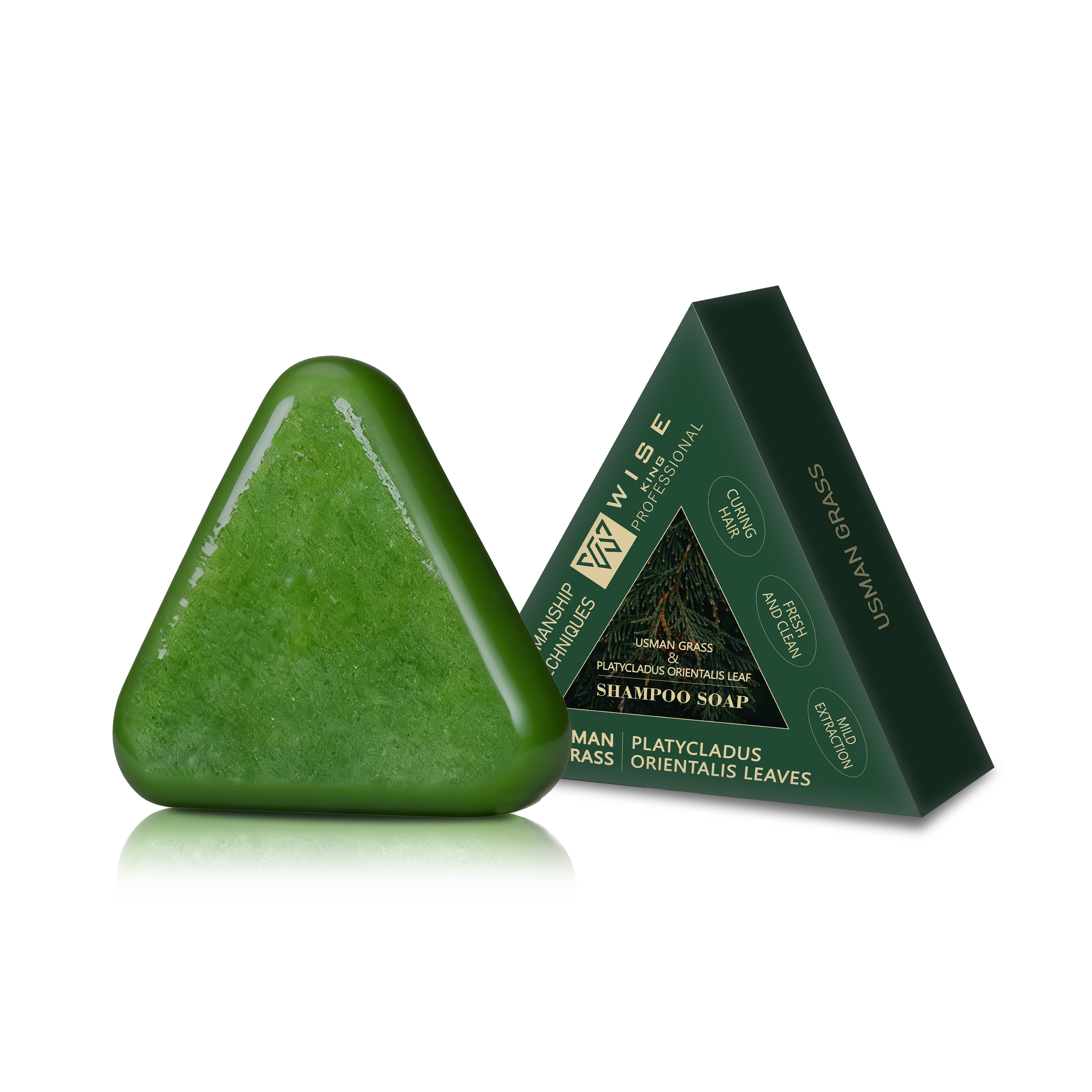 Usman Grass Hair Shampoo Soap 100g Handmade Contain Green Herbs Extract to Anti Loss and Promote Hair Growth with Fresh Smell