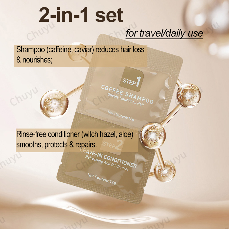 Caffeine &amp; Caviar Hair Thickening Set - Strengthening Shampoo &amp; Conditioner for Damaged Repair, Nourishing Scalp Care, Shine