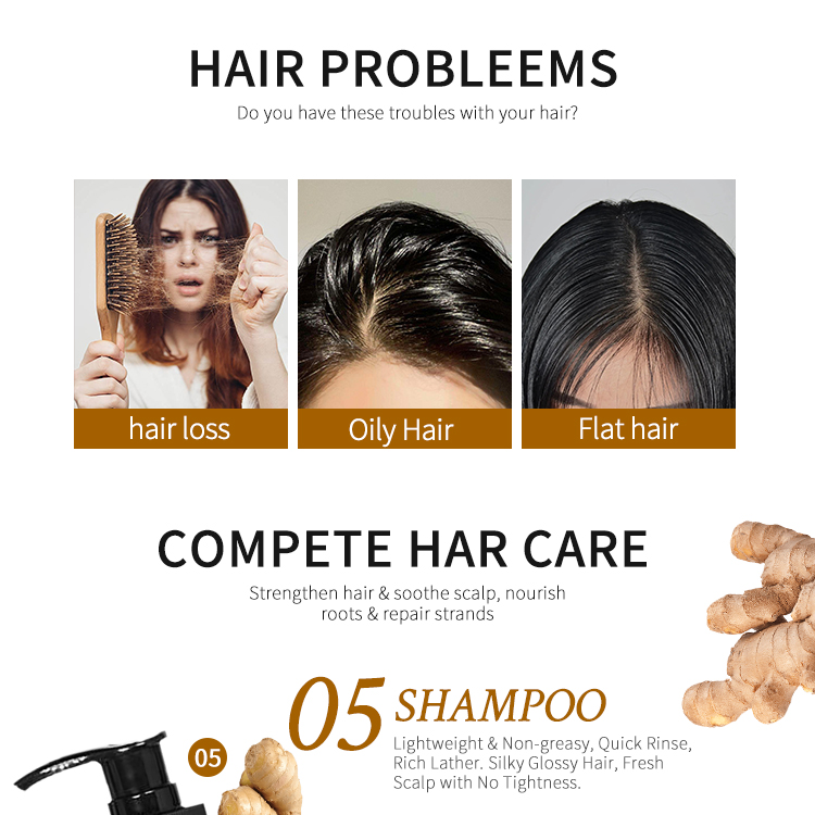 Organic Ginger Extract Shampoo Deep Cleansing &amp; Scalp Care