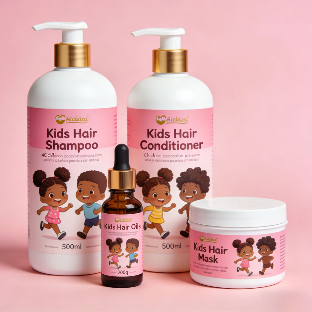 Kids Curly Hair Growth Set Rosemary Oil Shampoo Conditioner Leave In for Black Children