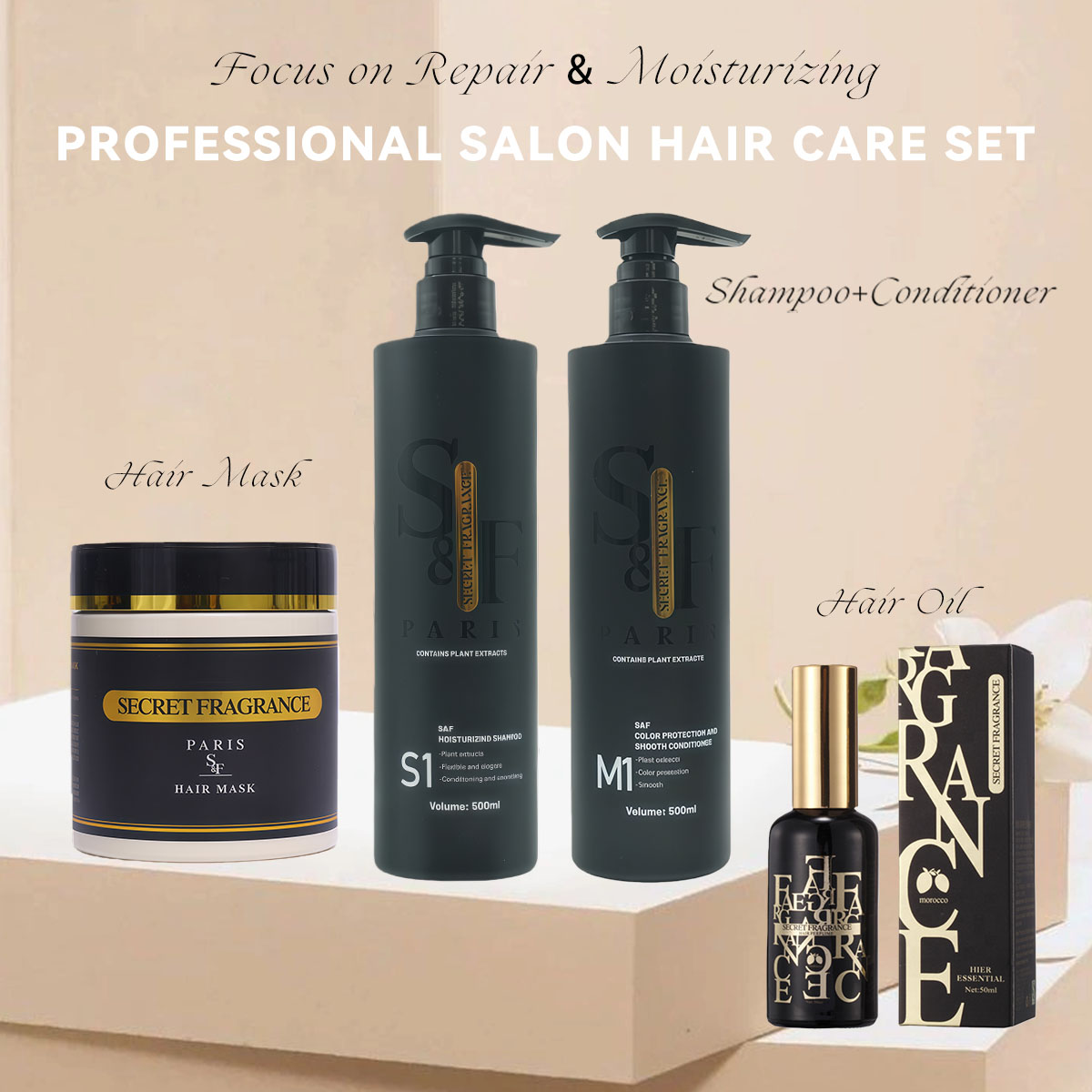 Organic Hair Care Set OEM Private Label Top Quality With Wholesale Price Anti-dandruff Oil Control Suitable For All Hair Types