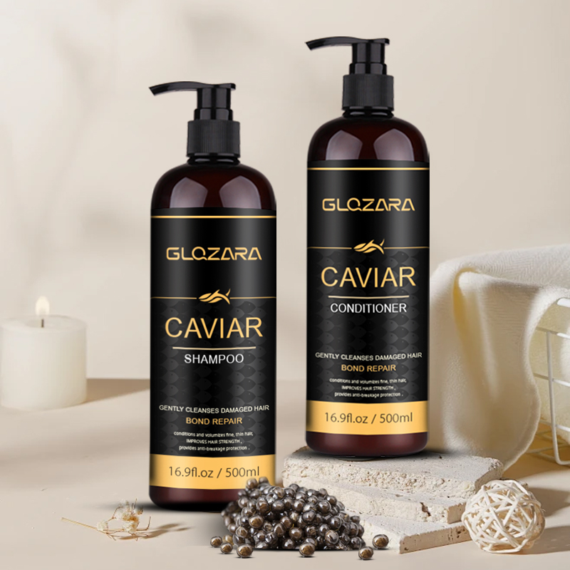Private Label Luxury Salon Hair Care Treatment Caviar Essence Anti Frizzy Hair Deep Sea Caviar Shampoo and Conditioner