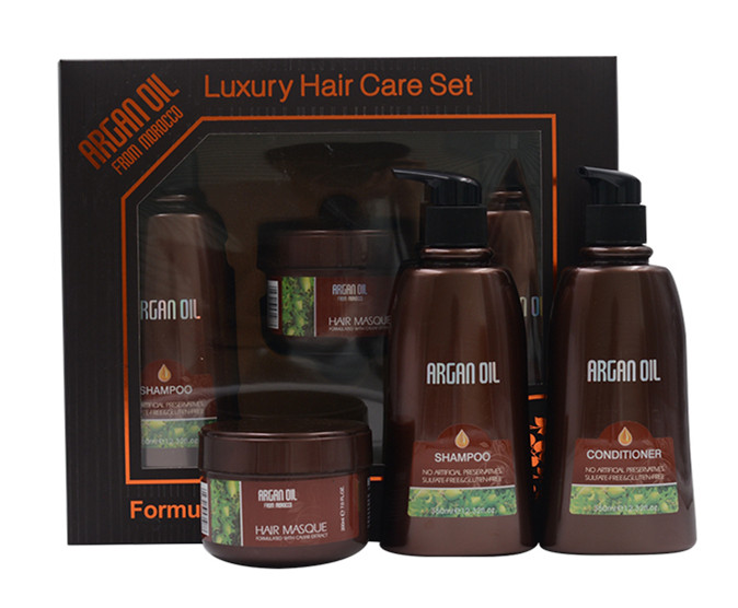 OEM Private Label Argan Oil Luxury Gift Hair Care Set Organic Sulfate Free Shampoo and Conditioner