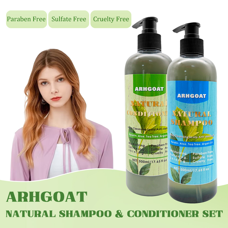 ARHGOAT Organic Natural Hair Care Product Nourishing Shampoo and Conditioner Set Private Label Tea Tree Hair Shampoo