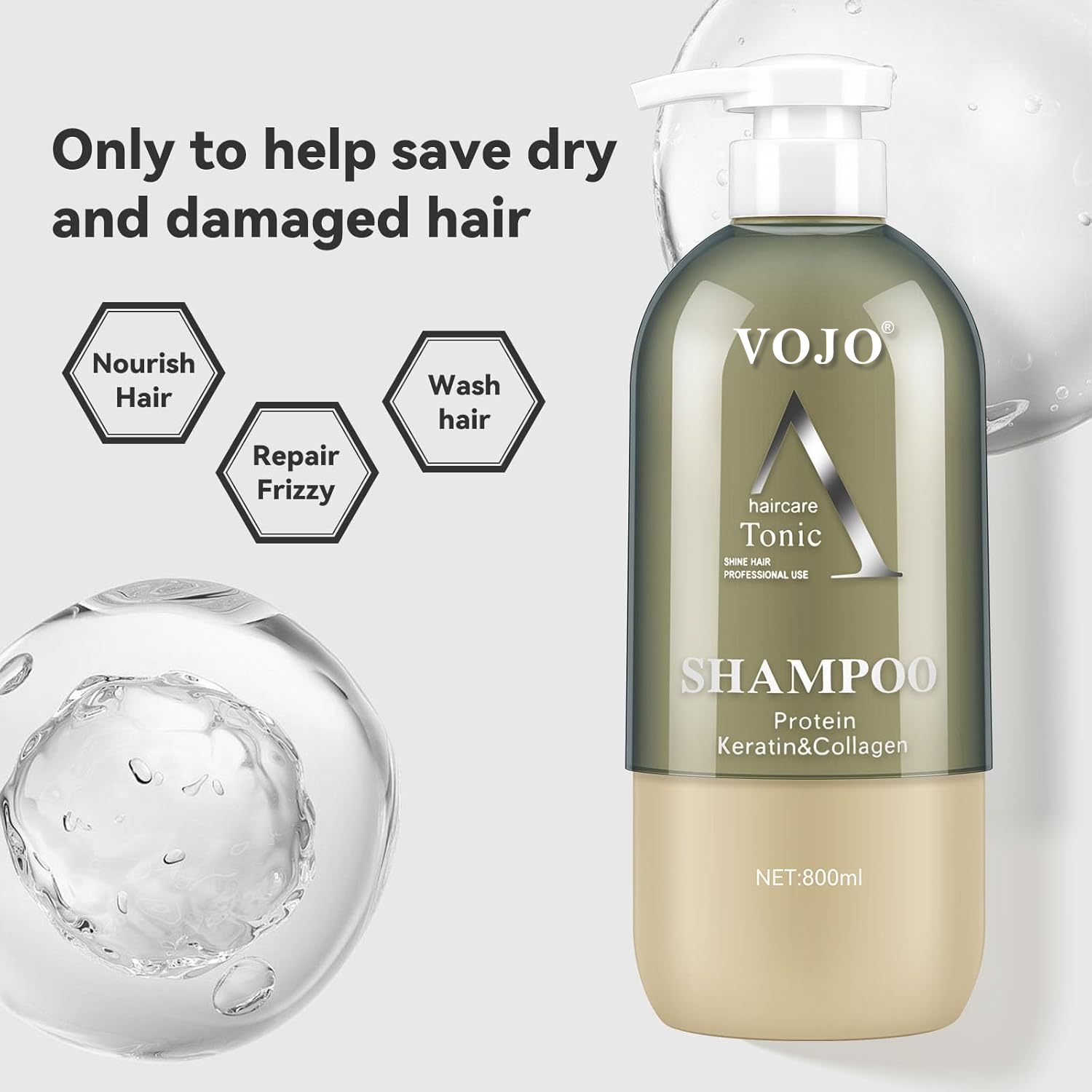 VOJO Wholesale Luxury Professional Salon Shampoo and Conditioner Set Anti-Dandruff Itchy Scalp Relief with for Frizz Control