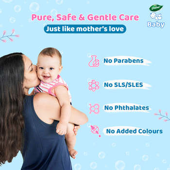 Dabur Baby Shampoo Gentle Daily Hair Cleanser for Infants Toddlers and Newborns with Mild Herbal Formula