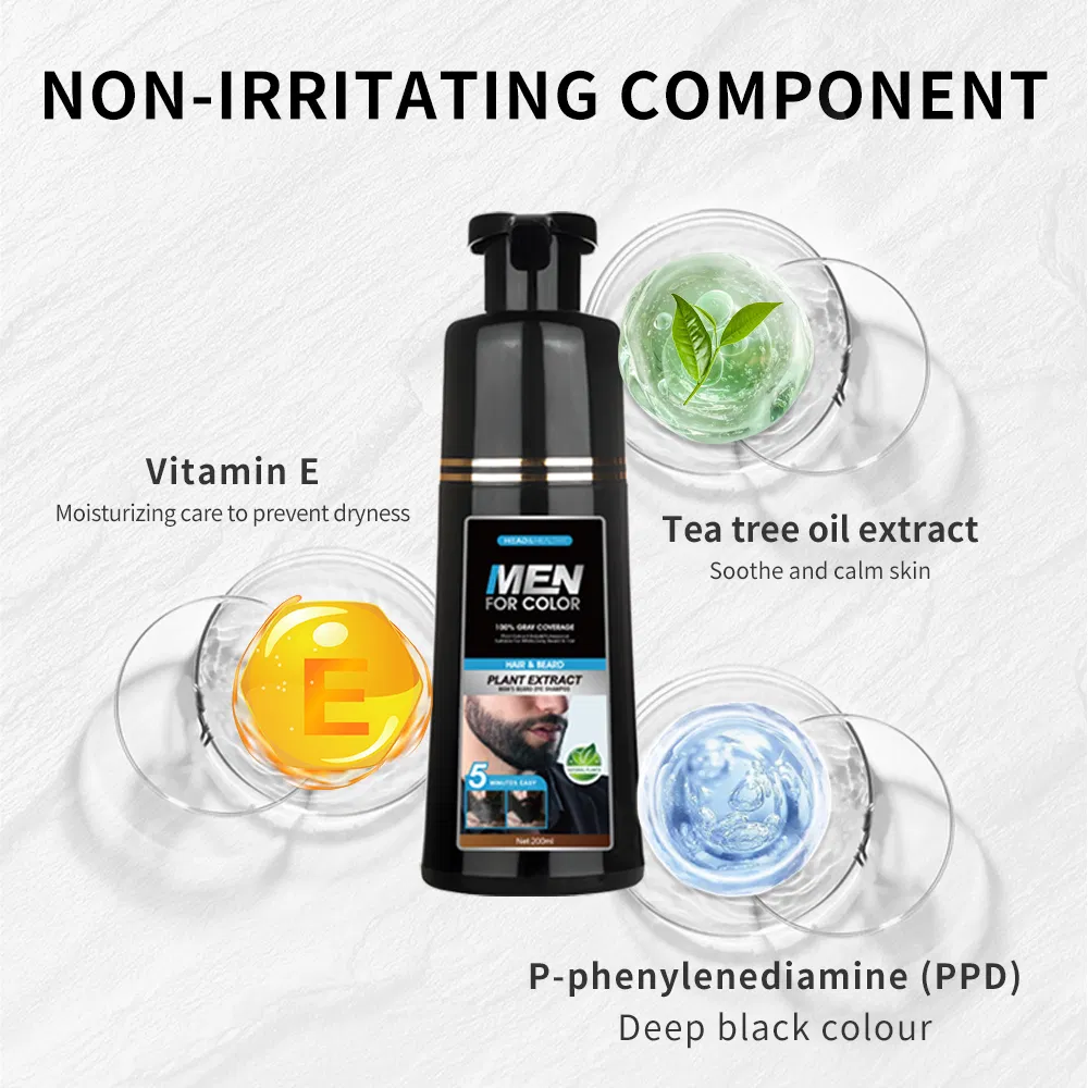 Premium Quality Hair Dye Shampoo for Men with Herbal Extract
