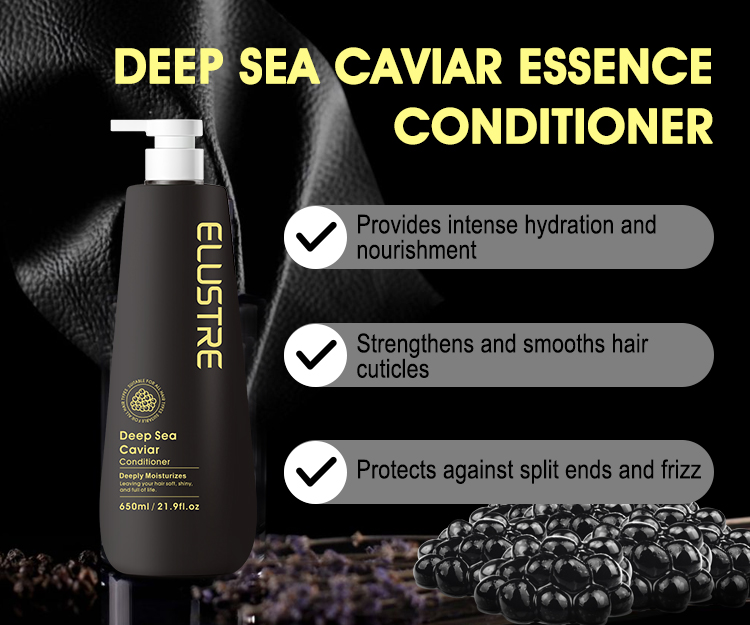 Private Label Luxury Salon Hair Care Deep Sea Black Caviar Extract Hair Care Shampoo and Conditioner Set