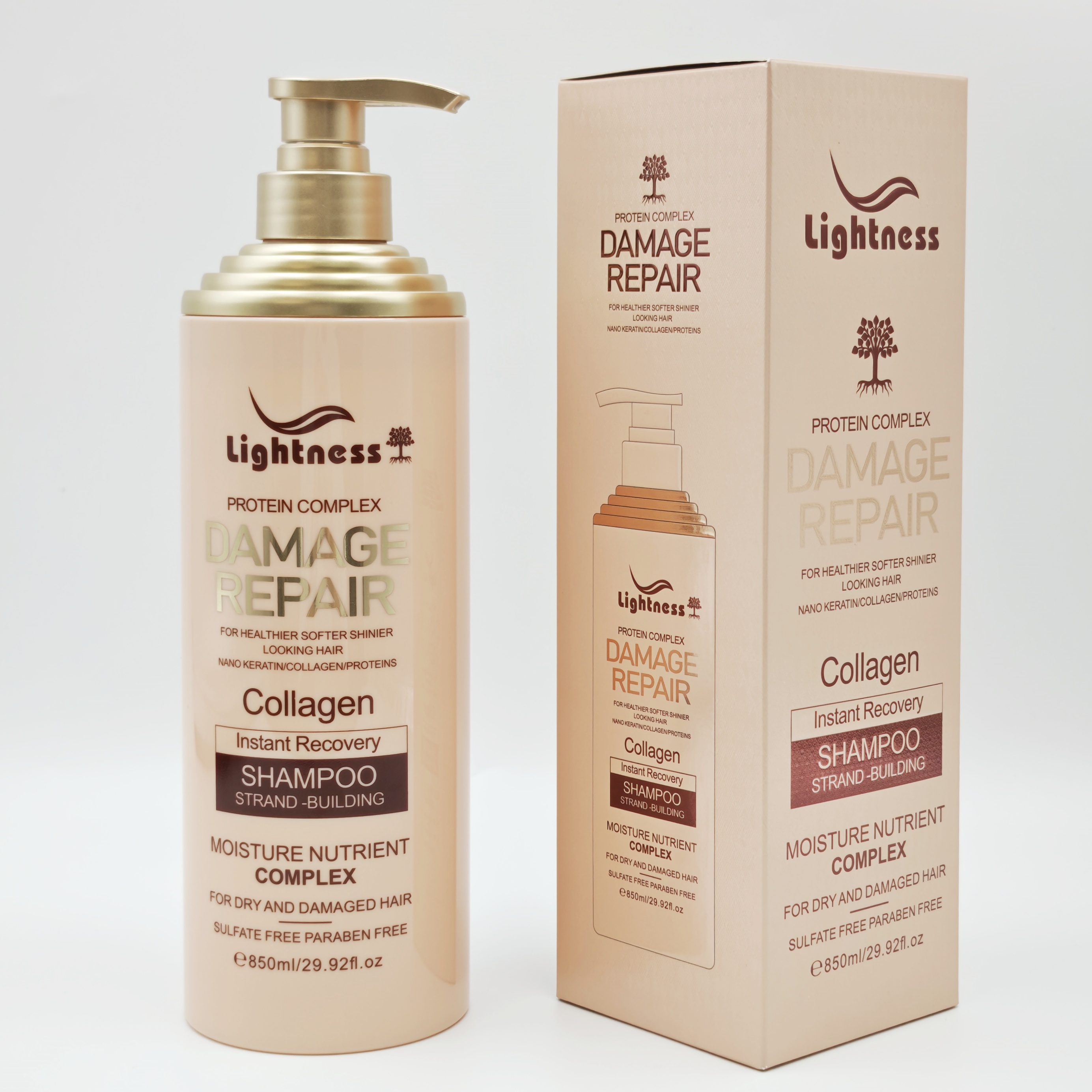 Best Collagen Shampoo for Anti Hair Loss Treatment Smooth Hair Conditioner Support OEM Hair Care Set