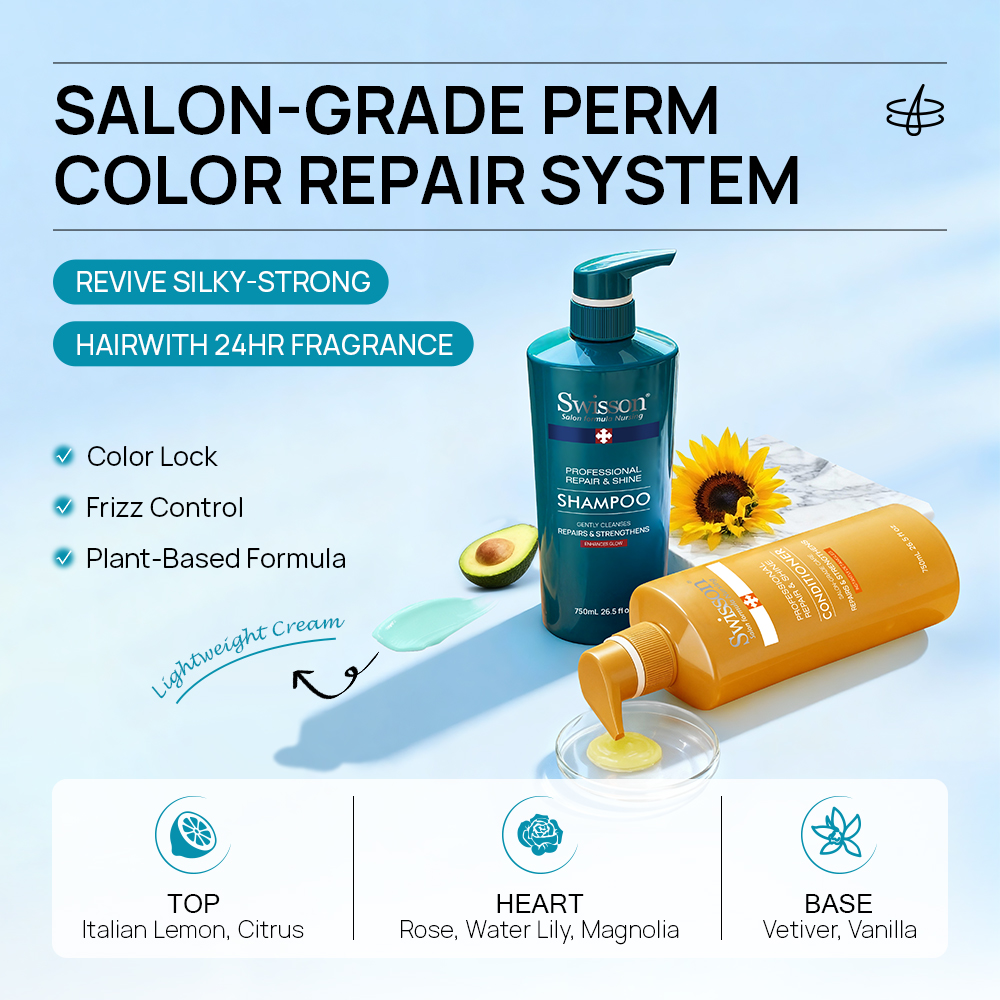 Professional Avocado Shampoo and Conditioner Set for Hair Repair Keratin Protein Treatment Nourishing Salon Hair Care Set