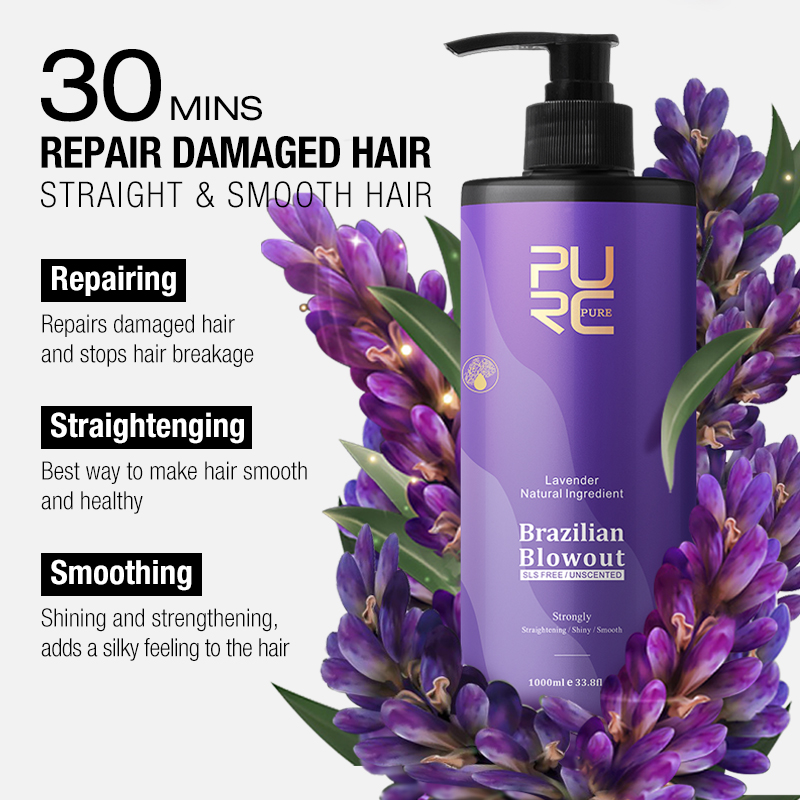 Keratin Hair Treatment 1000ml Profesional Organic Keratin Hair Straightening Cream 12% Pure Brazilian Keratin Smoothing Keratina