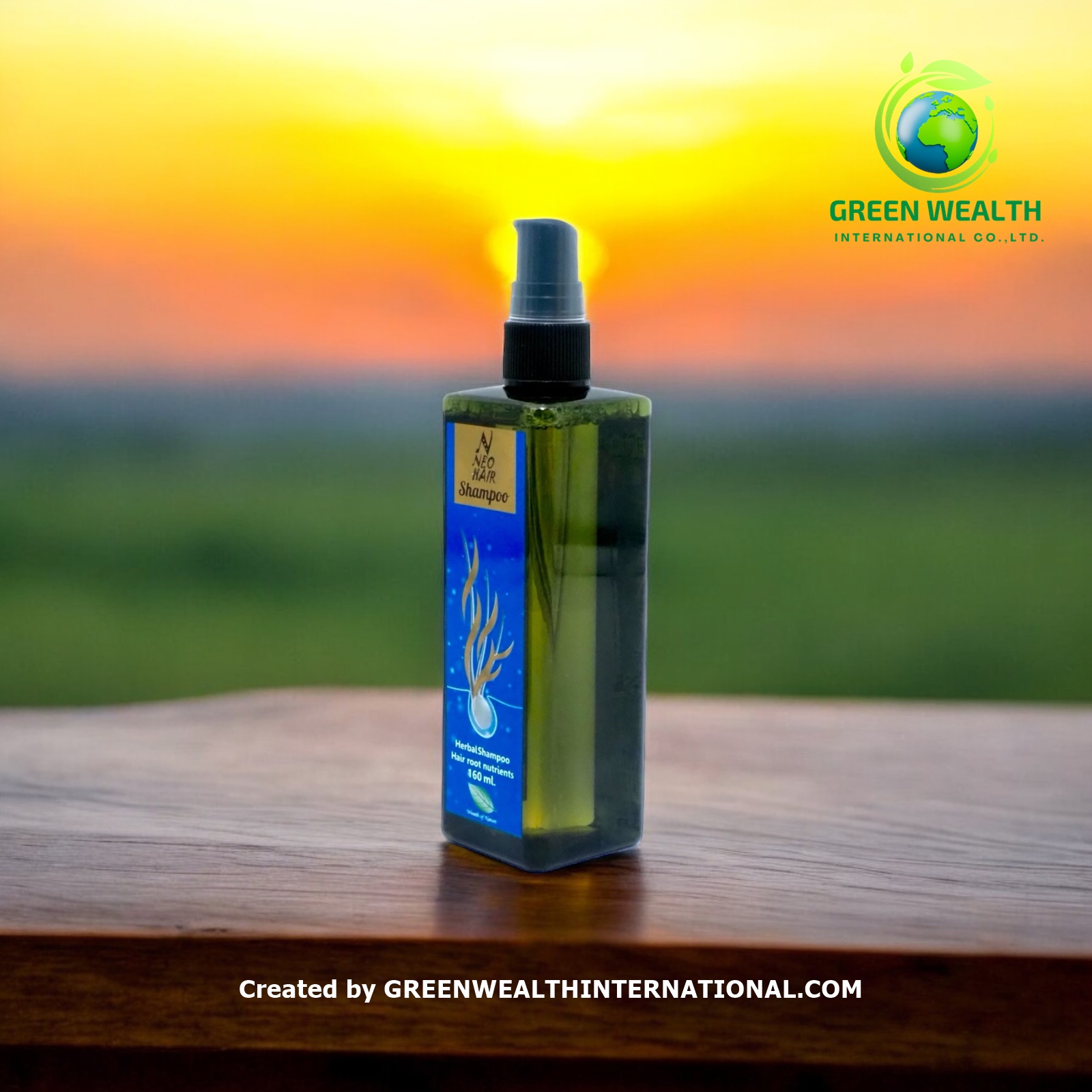 Green Wealth Thailand's Neo Hair Shampoo Gel Daily Professional Organic Hair Care for Hair Loss Prevention Thickening Natural