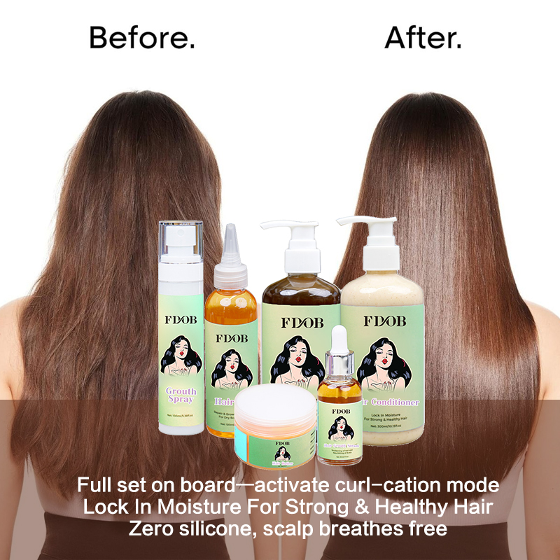Natural Herbal Chebe Hair Care Set Anti-Dandruff Refreshing Shampoo Prevents Thinning Anti-Hair Loss Promotes Hair Growth for